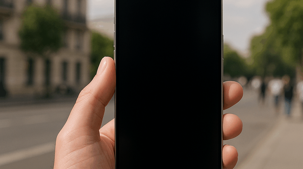 Two iPhone 17 phones, one green and one purple, being held in a pair of hands against a light background.