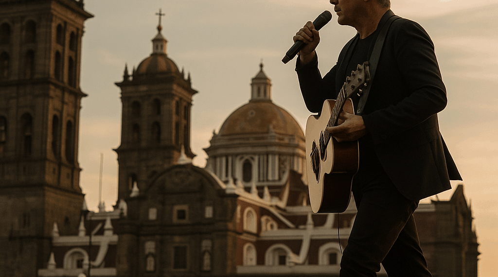 ¡Pisando fuerte! Alejandro Sanz se paseó por el centro de Puebla