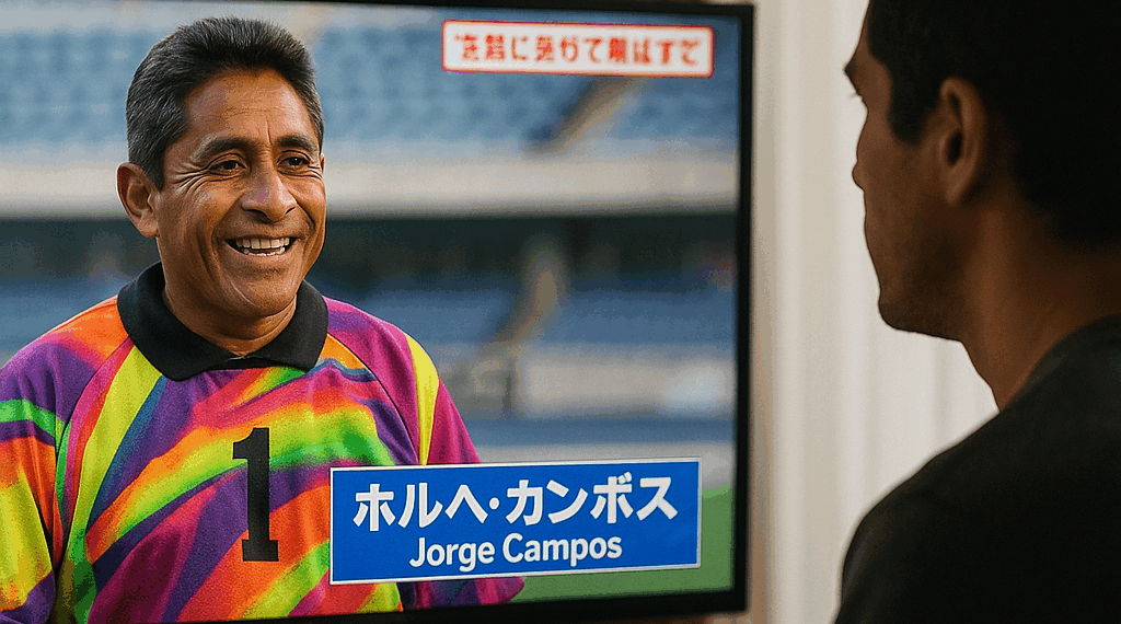 ¡Internacional! Jorge Campos 'debuta' en la televisión de Japón durante partido de México