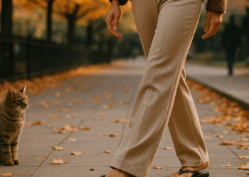 ¿Sandalias thong en otoño? Solo si las llevas con pantalones elegantes como Hailey Bieber