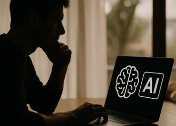 The logo of the French company Mistral AI.