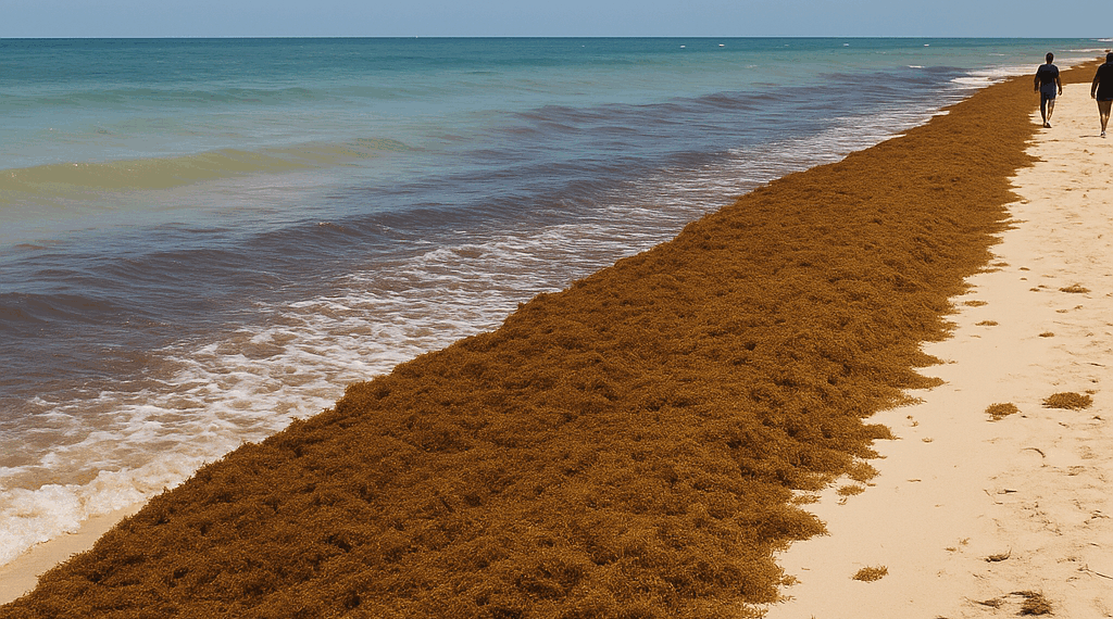 ¿Qué es exactamente esta franja marrón de sargazo en el Atlántico?