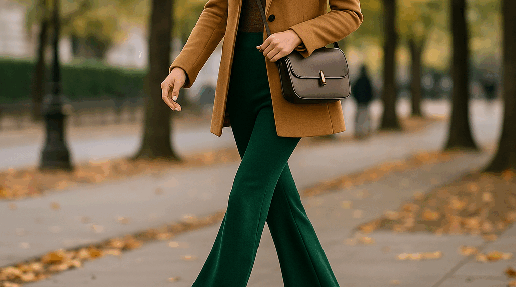 Cómo llevar los pantalones acampanados en el color verde oliva como Kate Middleton en otoño 2025