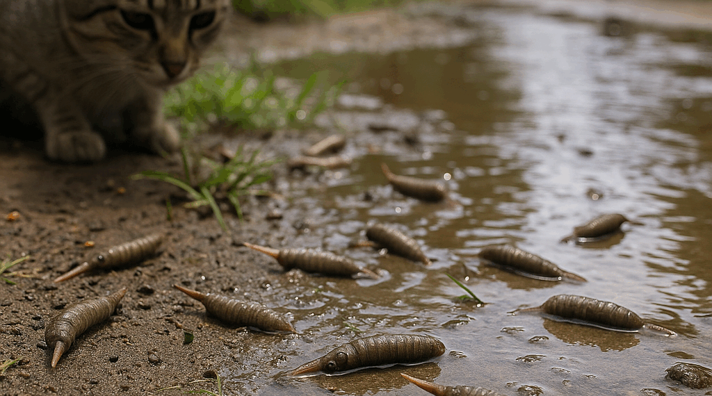 Aparecen gusanos con cola de rata tras inundaciones en México