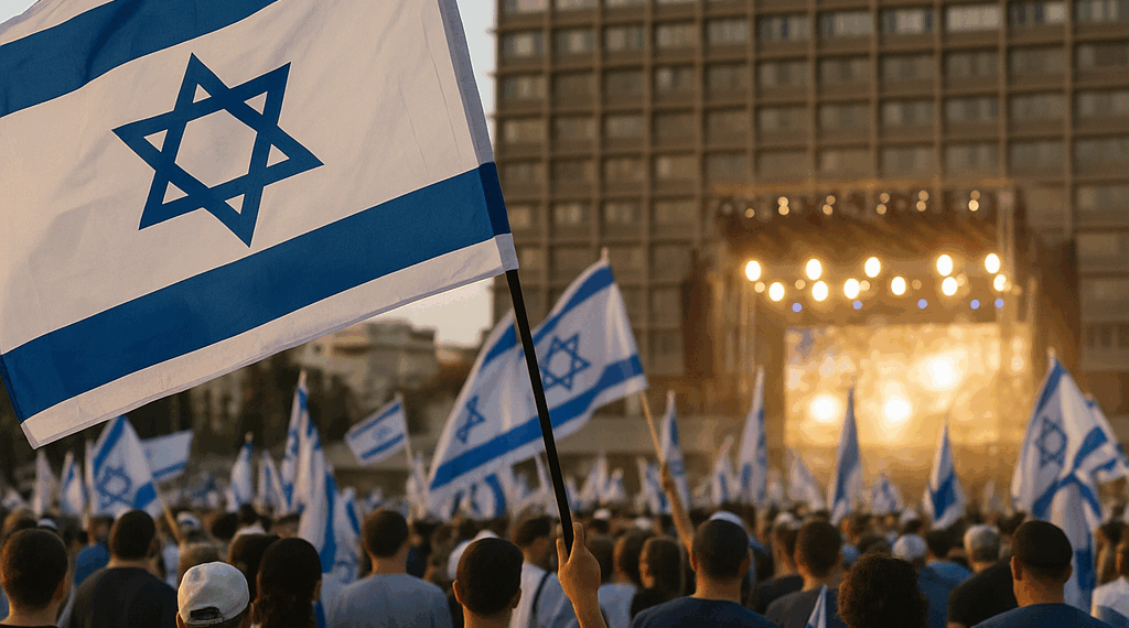 FOTOS: Los israelíes celebran en la Plaza de los Rehenes la llegada de los últimos cautivos de Hamás