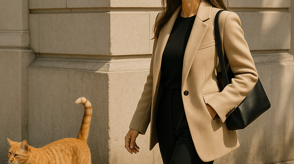 Jessica Alba luce elegante con pantalones beige, tenis negros y mochila Chanel para un paseo en bicicleta