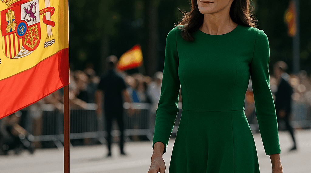 La reina Letizia elige un significativo vestido verde árbol (y zapatos Massimo Dutti) en el Día de la Hispanidad