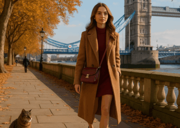 Con jeans rectos y botines Chelsea, Lily Collins es la mejor vestida de Londres en otoño 2025