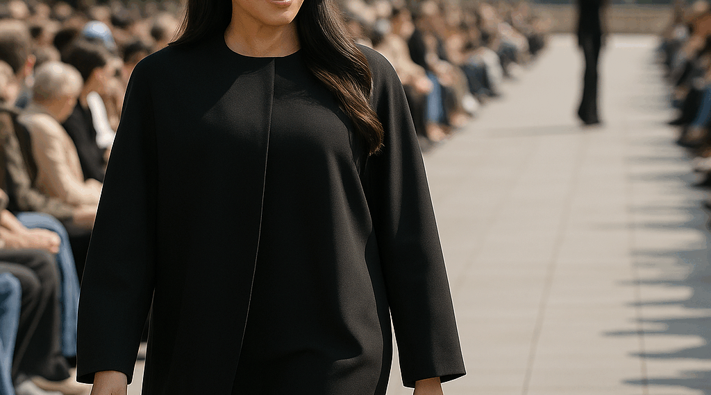 Meghan Markle llega al desfile de Balenciaga con pantalones elegantes y zapatos pumps