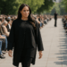 Meghan Markle llega al desfile de Balenciaga con pantalones elegantes y zapatos pumps