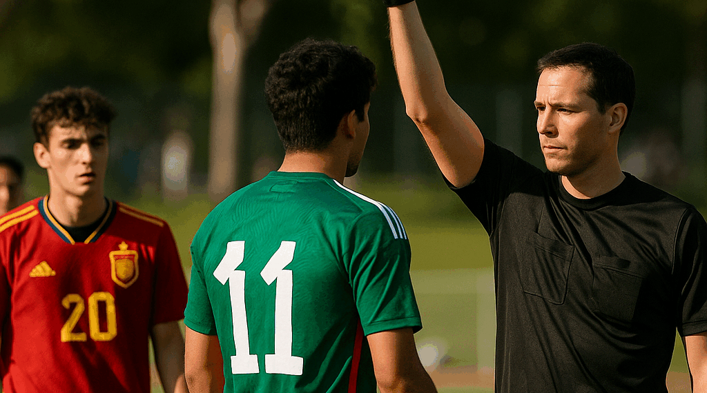 México Sub-20 utilizó la tarjeta verde ante España; se salvó de penal
