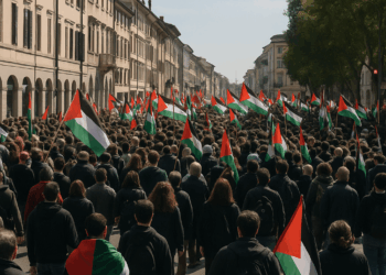 Vídeo. Miles protestan en Udine antes del partido Italia-Israel del Mundial