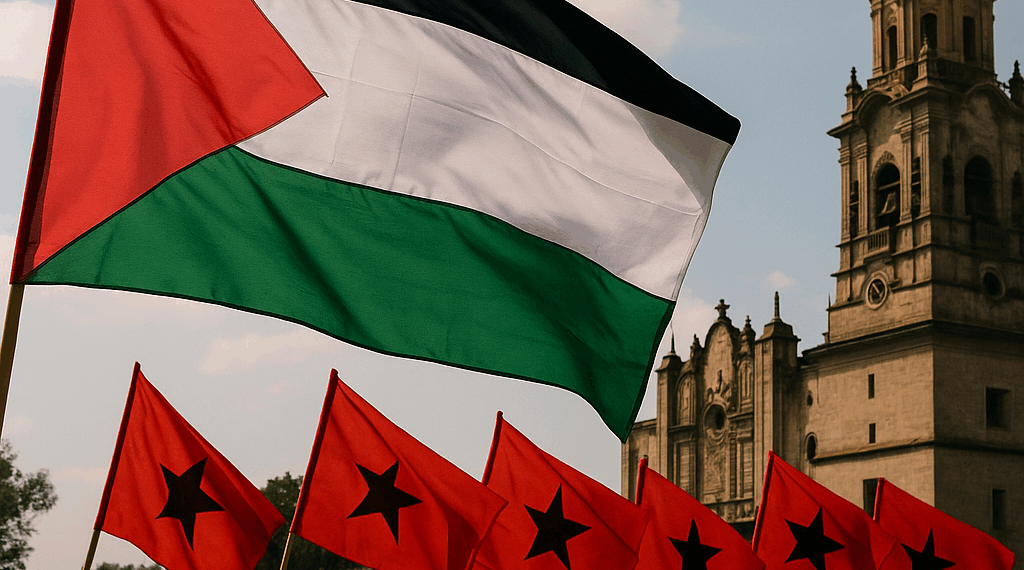#Morelia FNLS Se Metió Al Congreso De Michoacán A Colgara Banderas Palestinas Y Denunciar Genocidio De Israel - Changoonga.com