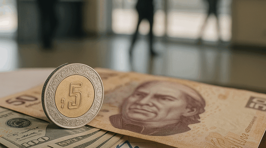 Peso mexicano retrocede ante el dólar en segundo día de cierre de gobierno de EU