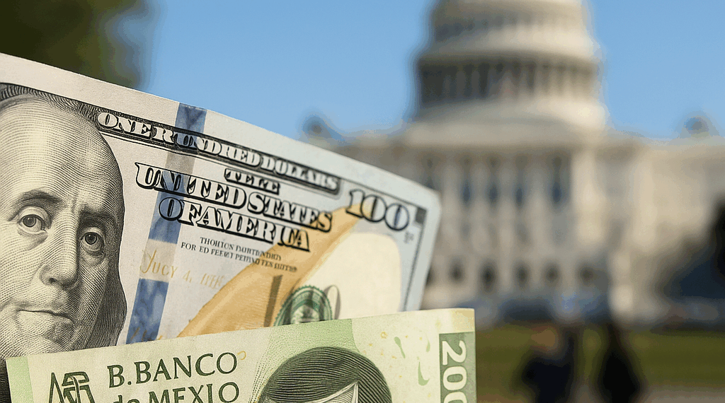 Peso mexicano se deprecia contra el dólar en segundo día de cierre de gobierno de EU