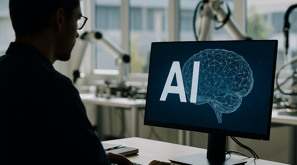 A complex electronic circuit board containing an artificial intelligence chip