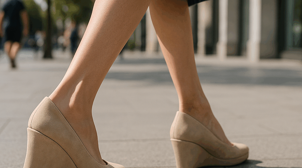 Los (raros) zapatos de cuña invertida de los 2000 vuelven a estar de moda en otoño 2025