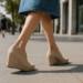 Los (raros) zapatos de cuña invertida de los 2000 vuelven a estar de moda en otoño 2025