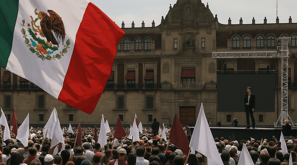 Sheinbaum volvió al Zócalo para celebrar su primer año de Gobierno: "Aquí estamos de pie"