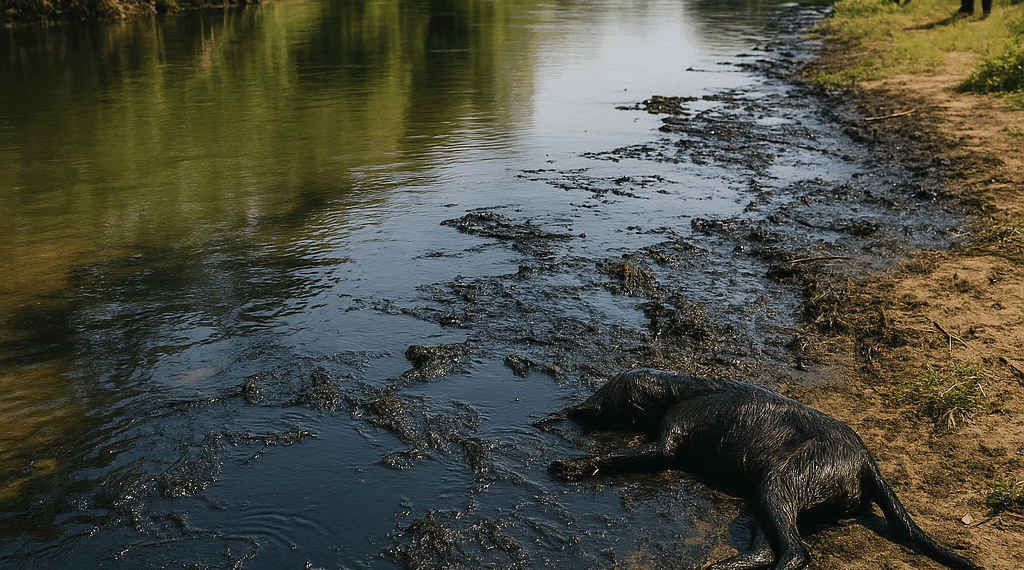 Derrame de petróleo en el río Pantepec en Tuxpan, Veracruz