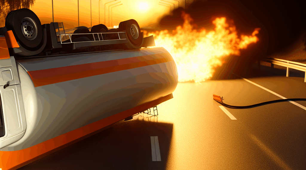 Una pipa se vuelca e incendia en la autopista México