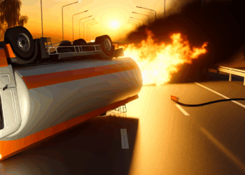 Una pipa se vuelca e incendia en la autopista México