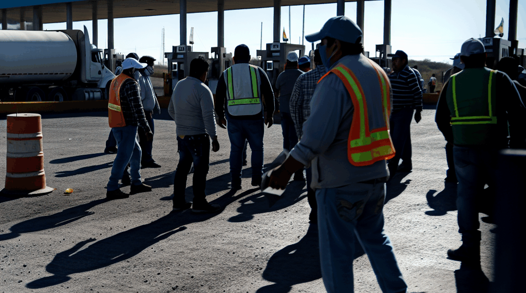 Transportistas protestan en caseta de la carretera México-Querétaro