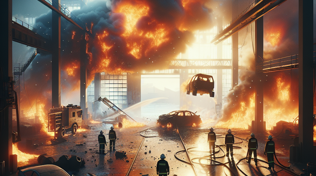 Fuerte incendio en taller mecánico en Chilpancingo, Guerrero