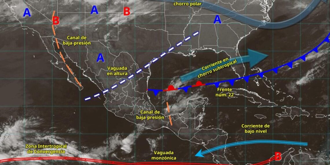 lluvias intensas en el sureste y calor en el norte