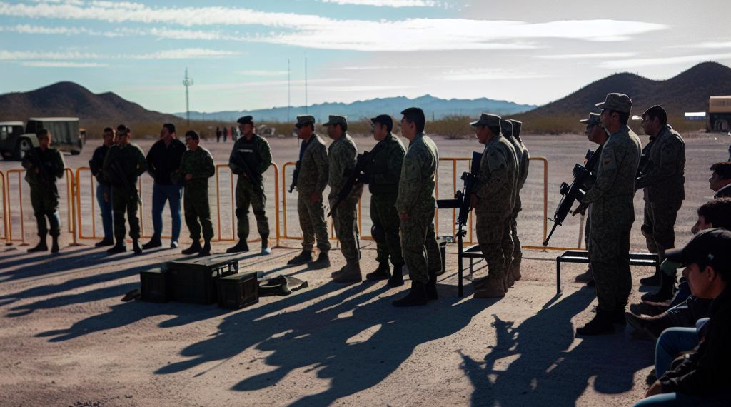 Sheinbaum recorre la base militar de Santa Gertrudis durante su gira de trabajo en Chihuahua