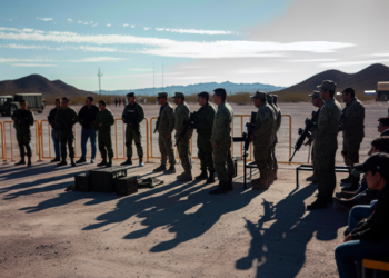 Sheinbaum recorre la base militar de Santa Gertrudis durante su gira de trabajo en Chihuahua