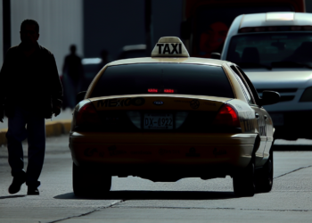 Taxi en llamas sobre la carretera México-Toluca tras transportar pirotecnia