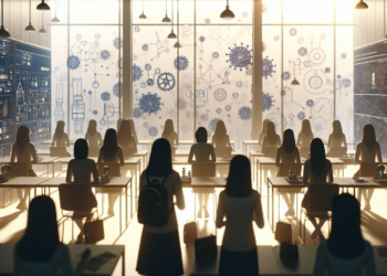 Foto de familia del consejero delegado de CaixaBank, Gonzalo Gortázar, y el presidente de Microsoft, Paco Salcedo, con las ganadoras de los Premios WONNOW 2025.