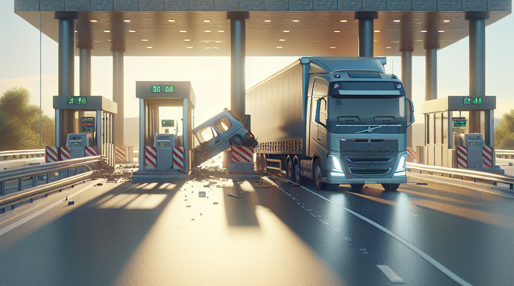 Tráiler choca en caseta de cobro de la autopista México-Querétaro