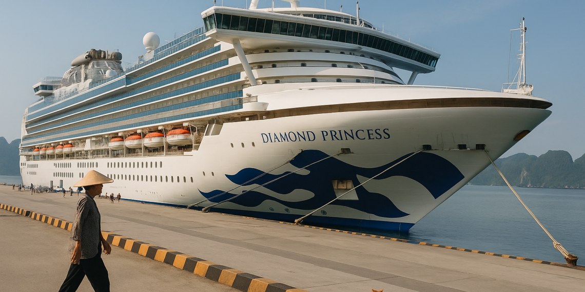 La llegada del crucero internacional Diamond Princess augura un futuro brillante para el turismo de cruceros en Vietnam.