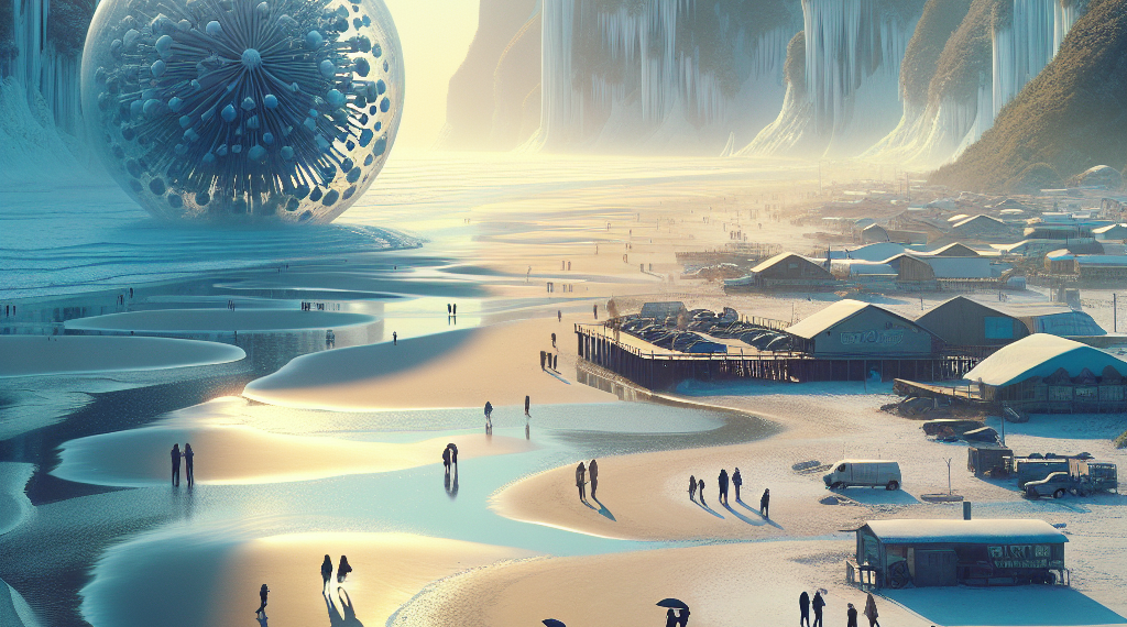 Nieve en las playas del Golfo de México por ola ártica extrema