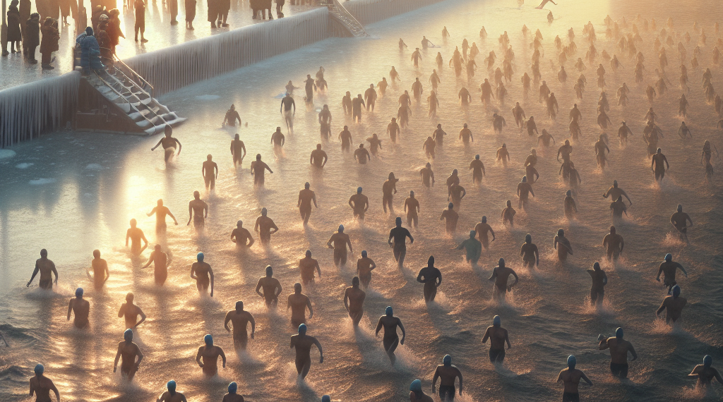Los nadadores que desafían las aguas heladas en Pekín