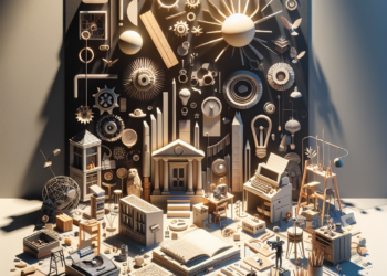 A black and white photo of a woman holding photos.