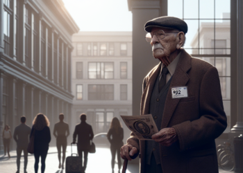 A woman stands with her arms on her hips in front of white walls.