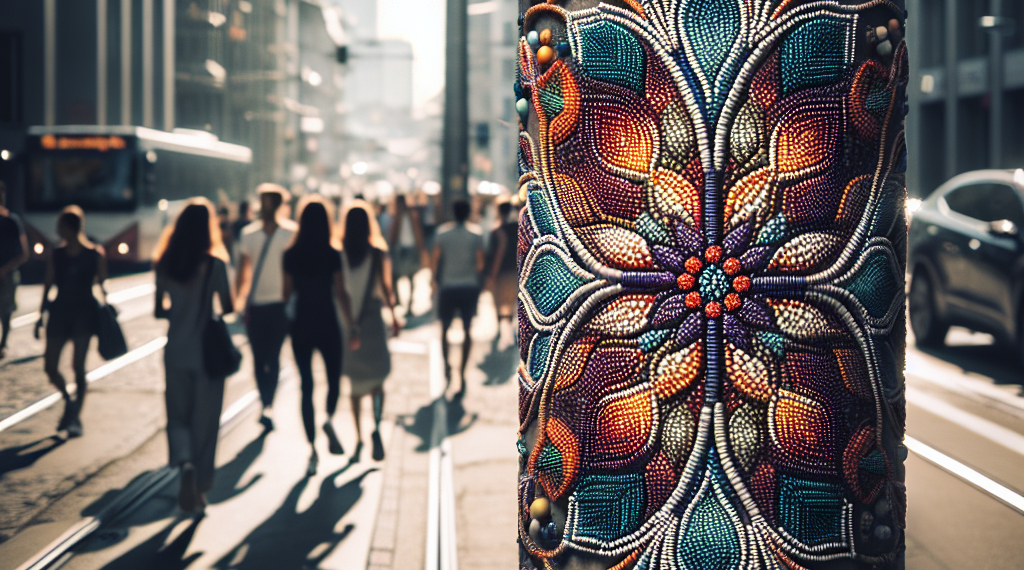 Native Artist Hand-Stitches ‘Bead Bomb’ Projects Onto Utility Poles In LA