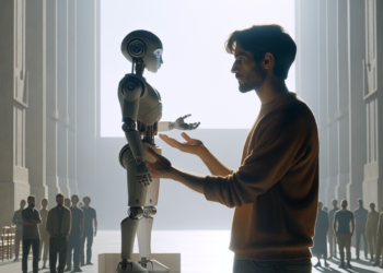 Presenta Felipe Macías al androide Sara, creado por B-Drive, empresa queretana