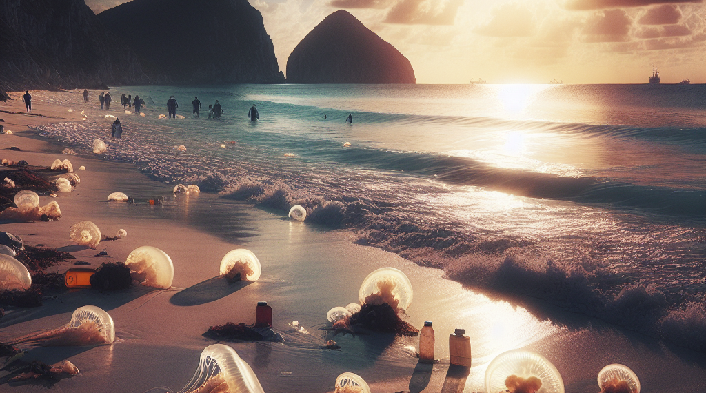 Agua mala, medusas y derrames de combustible afectan playas de México y alertan a turistas