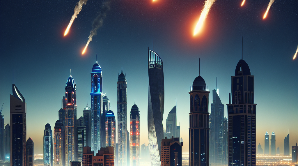 Noche de misiles sobre las torres futuristas de Dubai
