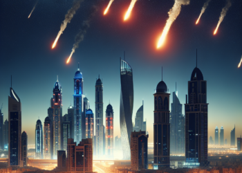 Noche de misiles sobre las torres futuristas de Dubai