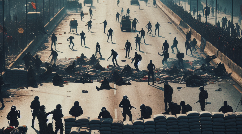 manifestantes toman la autopista Barranca Larga–Ventanilla