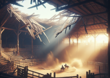 Se derrumba techumbre en lienzo charro de Hidalgo