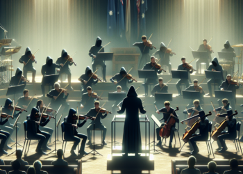 An aerial shot of the Canberra Symphony Orchestra.