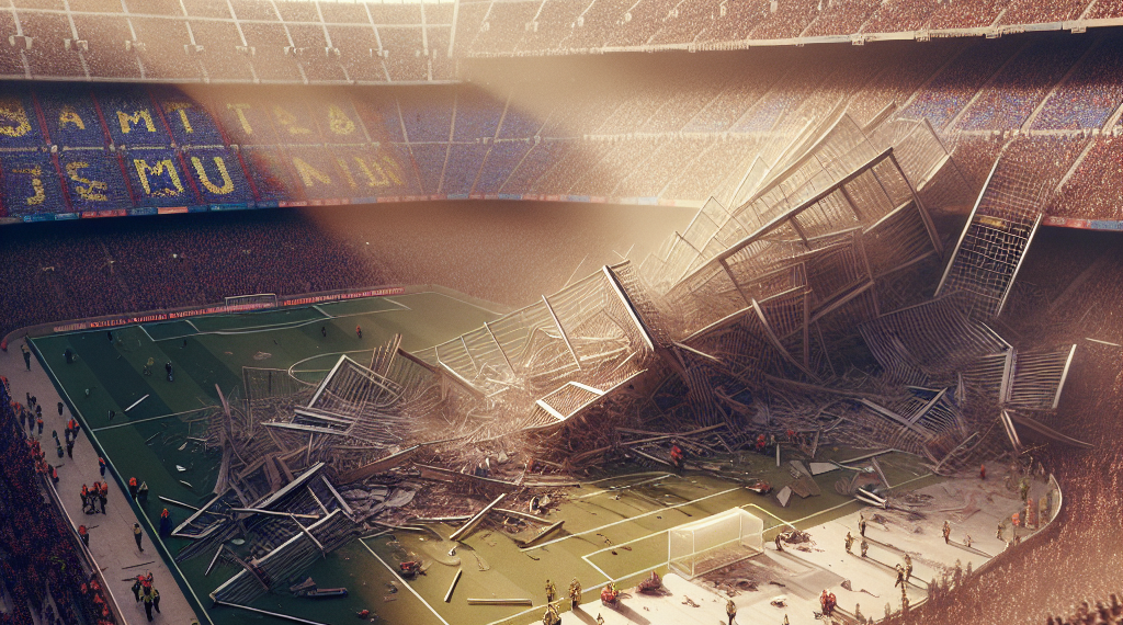 La caída de una valla generó caos en la llegada del autobús del Barcelona al Camp Nou