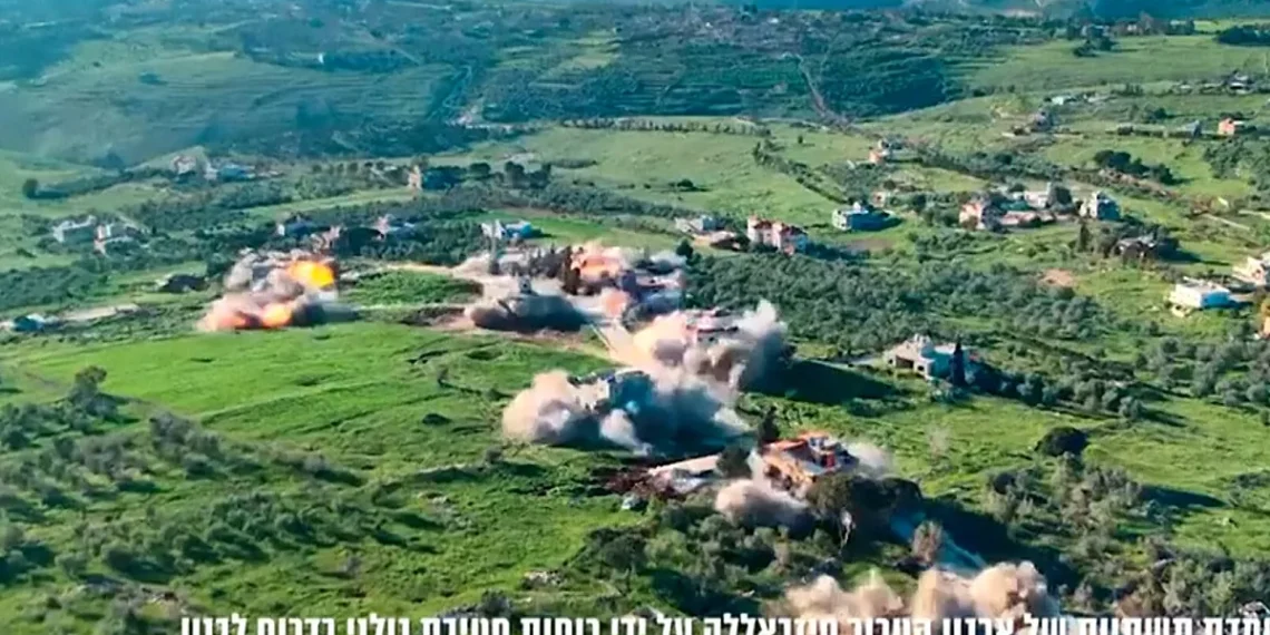 El ejército israelí difunde un vídeo en el que, según afirma, se muestra la destrucción de infraestructuras de Hezbolá en el Líbano