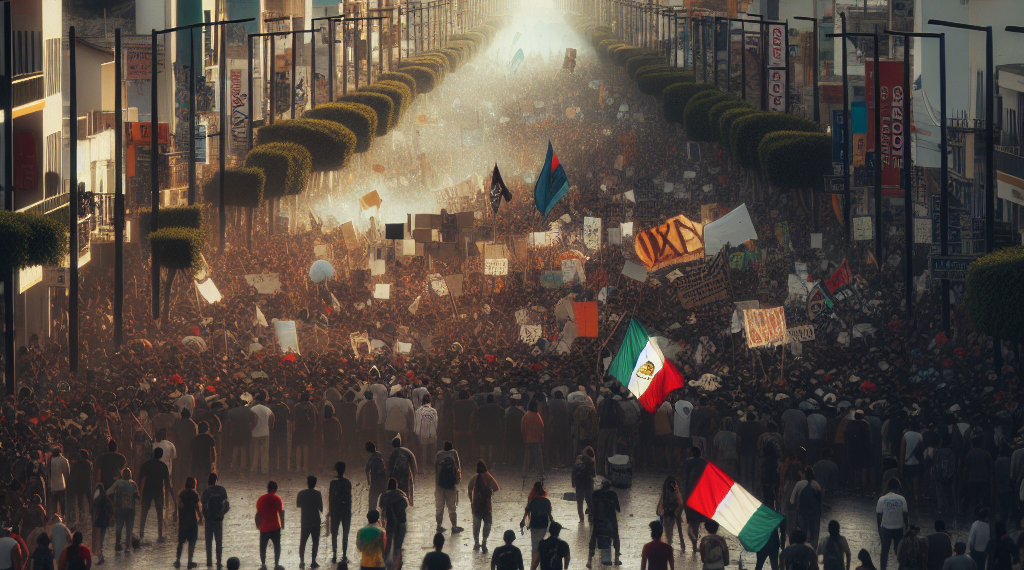 Marchan por el mar en Veracruz ante indiferencia de Rocío Nahle por derrame de petróleo